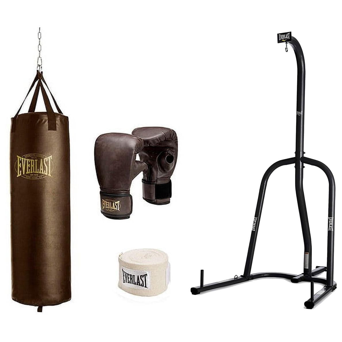 Everlast Vintage Heavy Bag Kit with Stand, Black Kuwait Ubuy