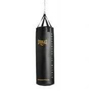 Everlast Heavy Leather Punching Bag, 80 lb, Black & Gold