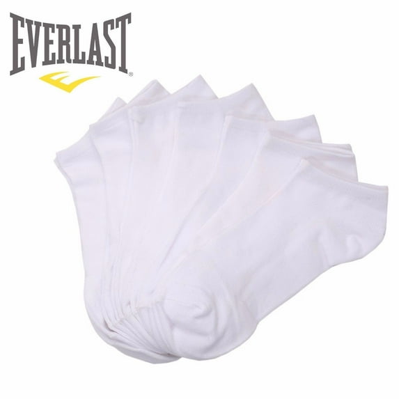 Everlast Men's Assorted 7 Pair Low Cut Black Gray White Ankle No show Socks 7 Pairs White