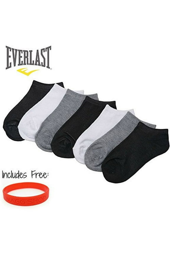 Men's Assorted 7 Pair Low Cut Black Gray White Ankle No show Socks