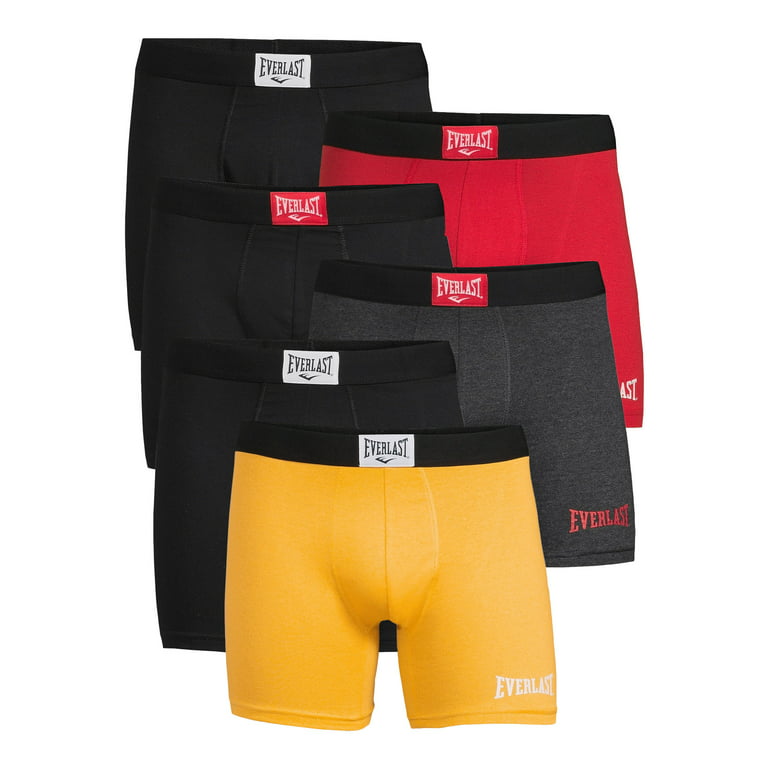 Everlast Men’s Boxer Briefs Performance Breathable Underwear for Men, 6-Pack