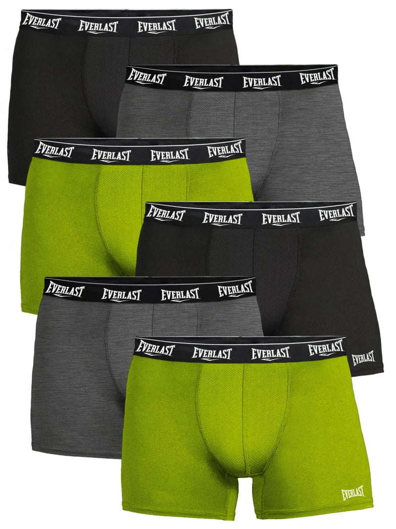Everlast Men's Trunks Small 6-Pack Black/Lime/Chg Breathable