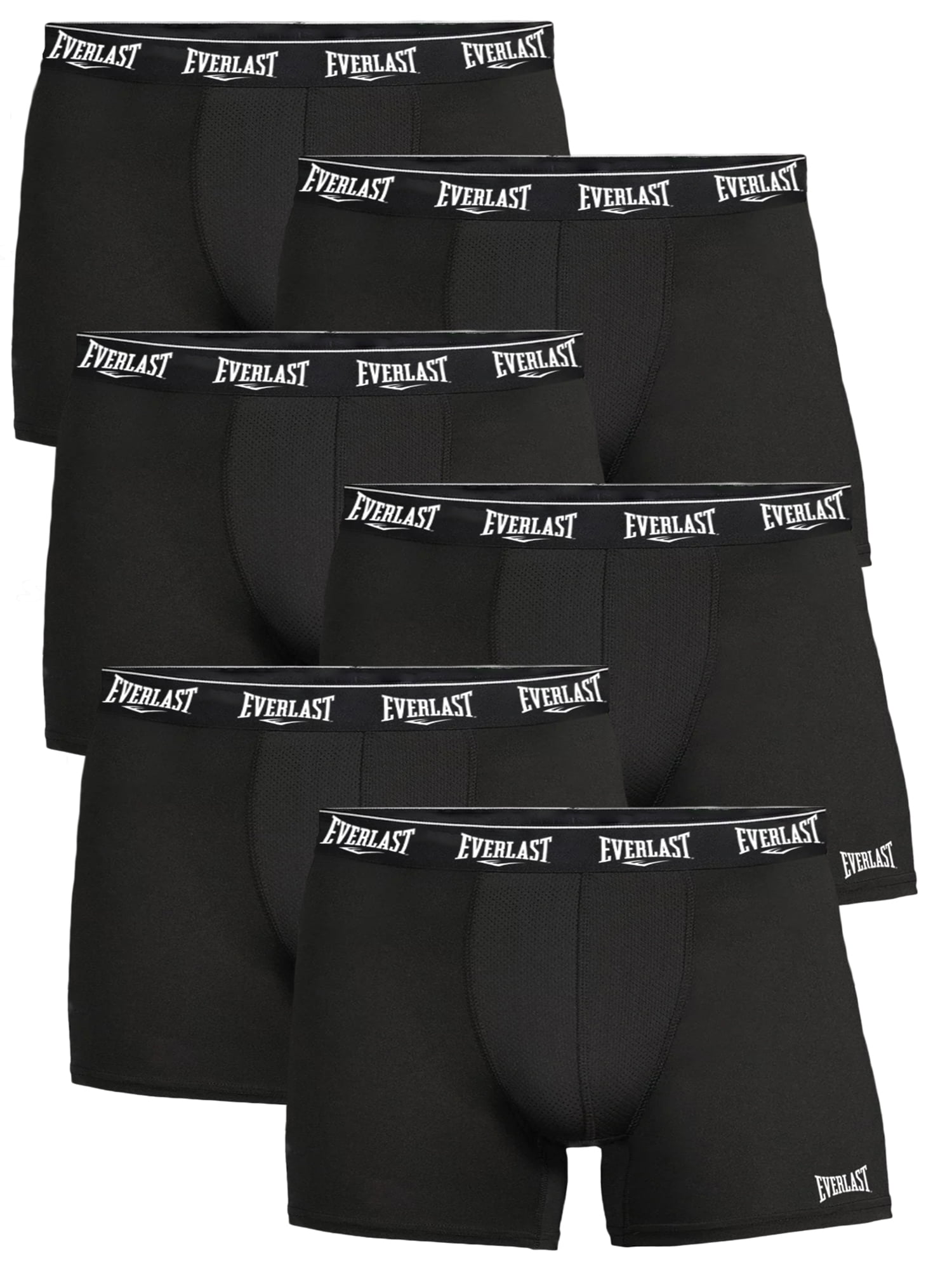 Everlast Men's Trunks Breathable Cotton Underwear Boxers for Men, Black/Lime/Chg  XL 6-Pack 