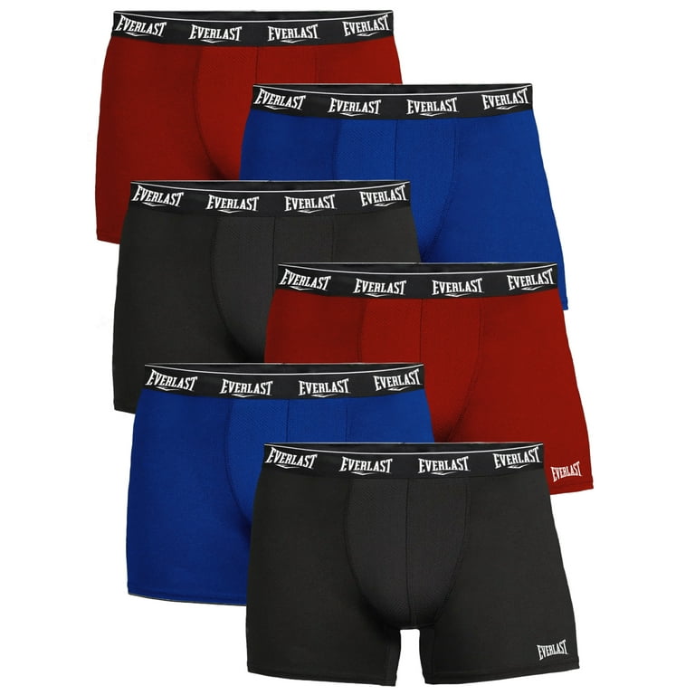 Everlast Men's Trunks Breathable Cotton Underwear Boxers for Men,  Royal/Red/Black Small 6-Pack 