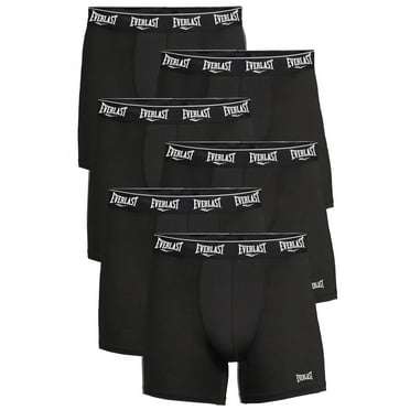 Everlast Mens Boxer Briefs Active Performance Breathable Underwear for Men, Black Medium 6-Pack