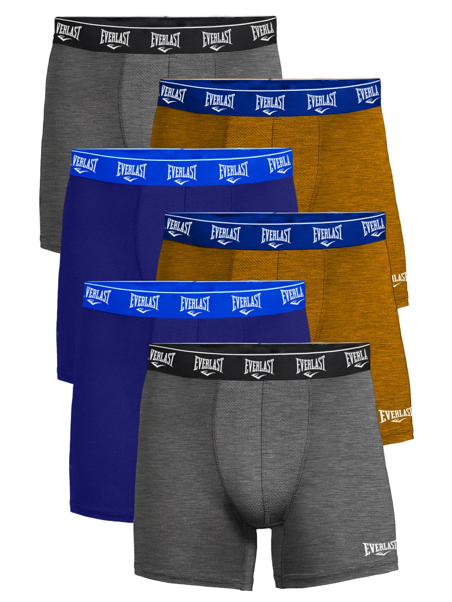 Everlast Men's Performance Boxer Briefs 2-Pack - Black/Navy, Moisture-Wicking, Comfort Fit