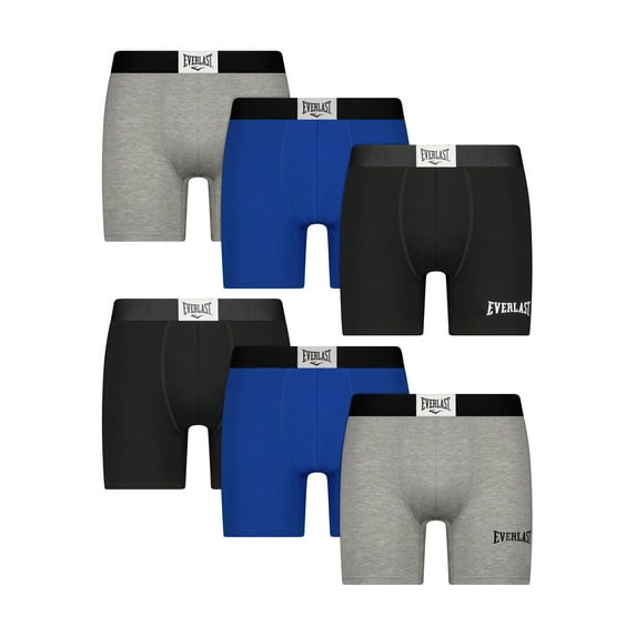 Everlast Mens Boxer Briefs Breathable Cotton Underwear Pack, 6-Pack