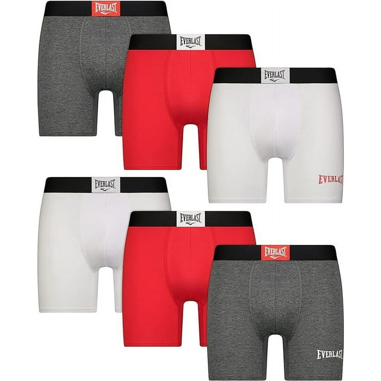 Everlast Mens Boxer Briefs Active Performance Breathable Underwear for Men,  6-Pack 