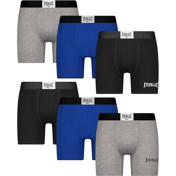 Everlast Mens Boxer Briefs Breathable Cotton Underwear Pack, 6-Pack
