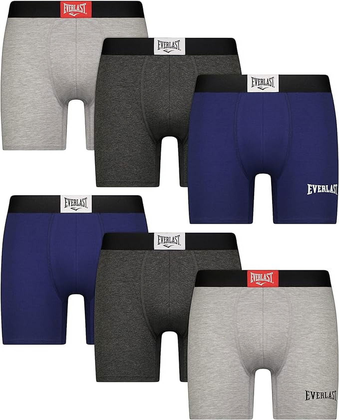 Everlast Mens Boxer Briefs Breathable Cotton Underwear Pack, 6-Pack ...