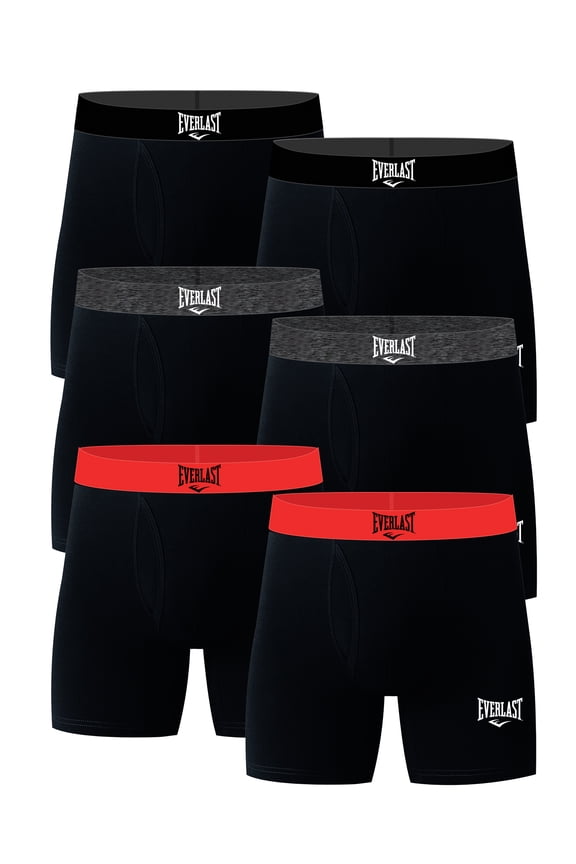 Men's Performance Stretch Boxer Briefs with Fly, 6-Pack