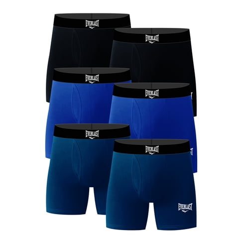 Men's Cotton Stretch Underwear Boxer Briefs with Fly, 6-Pack
