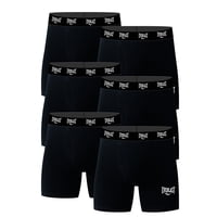 6-Pack Everlast Men's Performance Underwear Stretch Boxer Briefs with Fly (All Black)