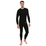 Everlast Mens Thermal Underwear Set Insulated Shirt & Long Johns, Black Large