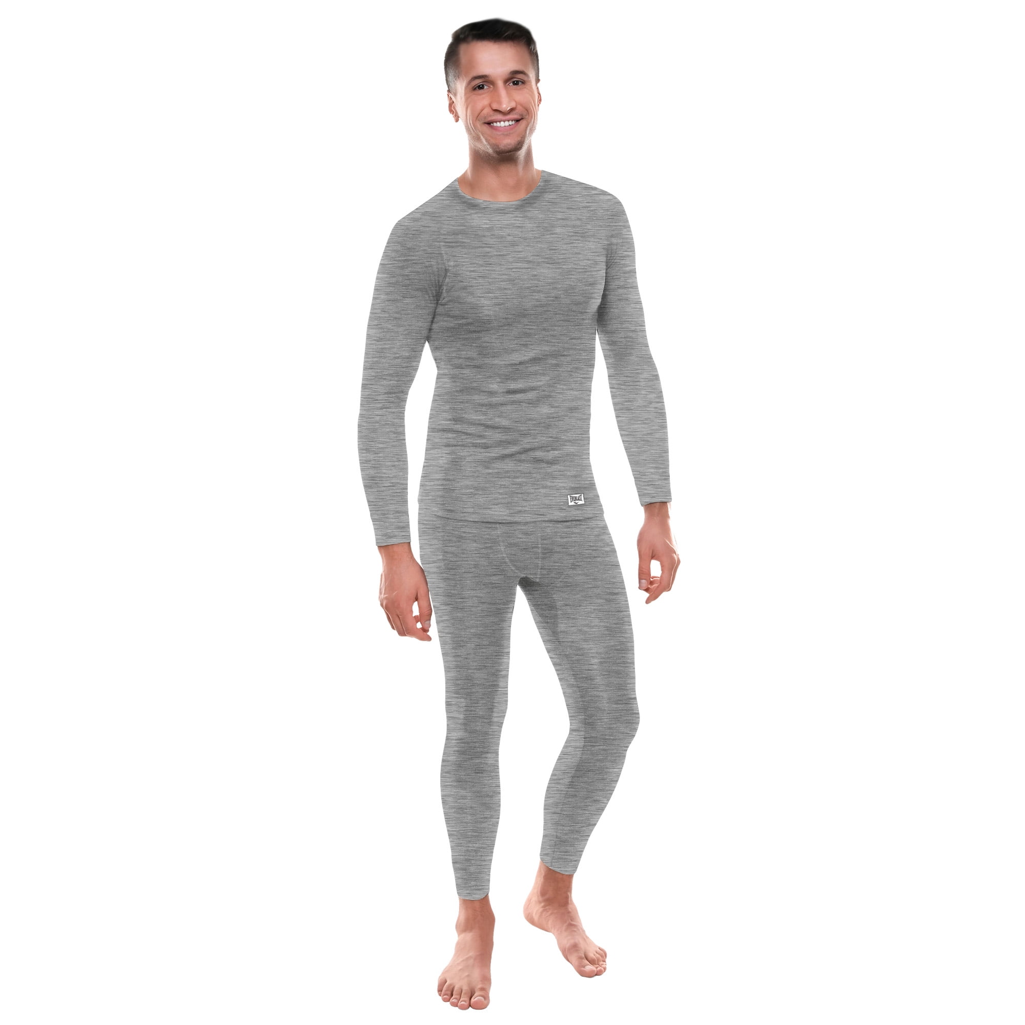 Everlast Mens Thermal Underwear Set Insulated Shirt & Long Johns, Grey