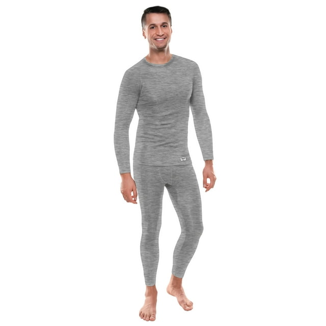 Everlast Mens Thermal Underwear Set Insulated Shirt & Long Johns, Grey ...