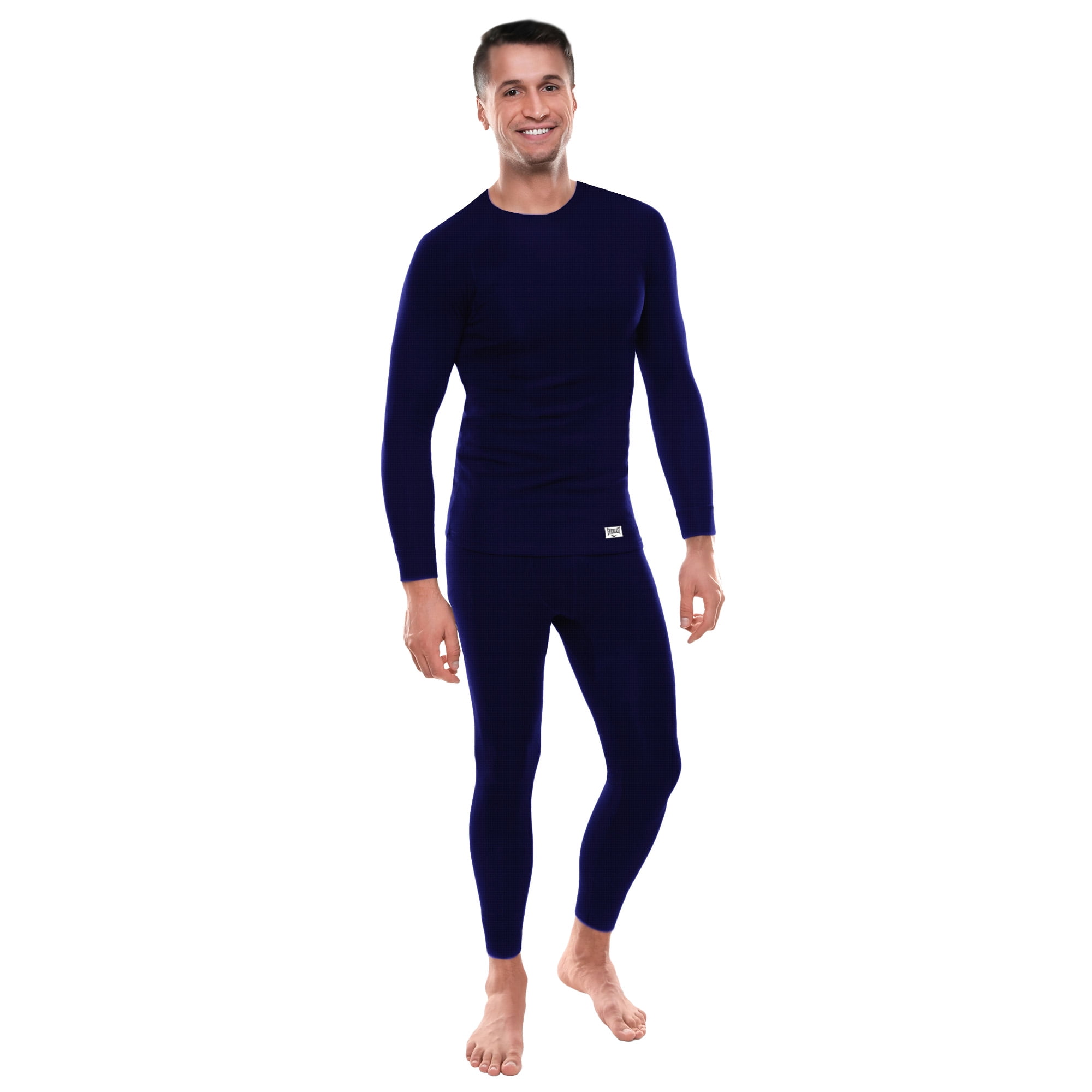 Everlast Mens Thermal Underwear Set Insulated Shirt & Long Johns, Medium  Blue Medium