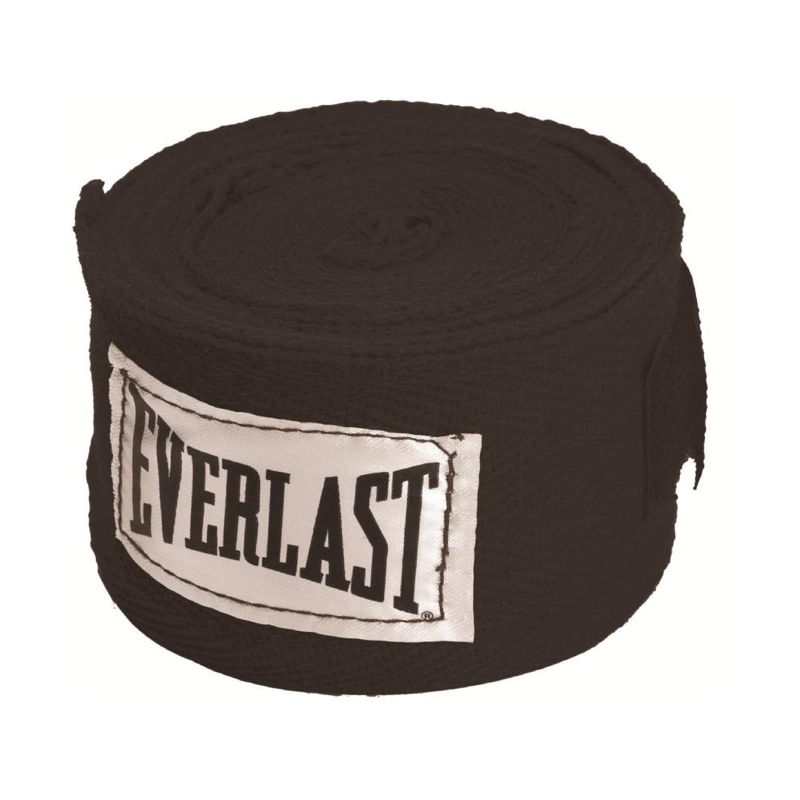 Everlast 108" Boxing Hand Wraps  Black, Poly-Cotton, Adjustable Strap, 2-Pack
