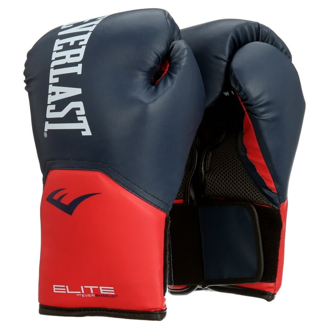 Free Shipping! Everlast Pro Style Elite Workout Training Boxing Gloves 14 Ounces, Navy/Red