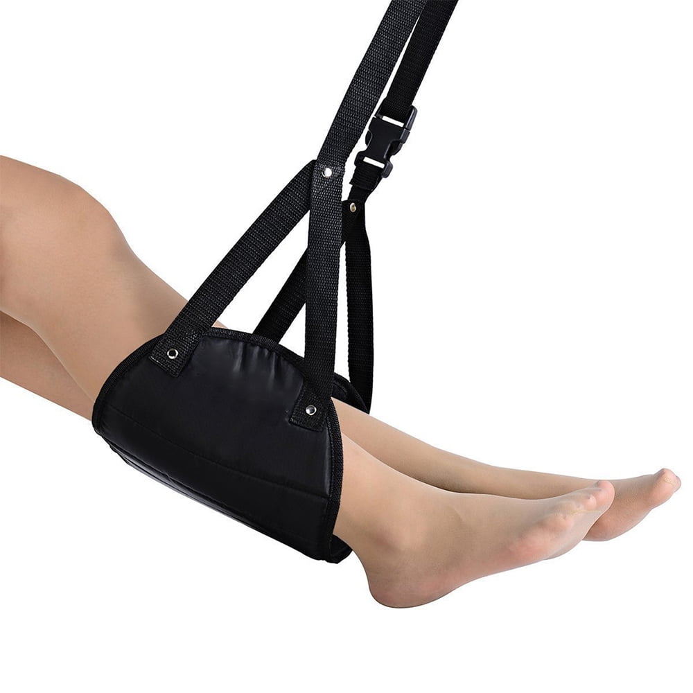 Everlasting Comfort Airplane Footrest Ergonomic Adjustable Foot and Heel Hammock Long Airplane