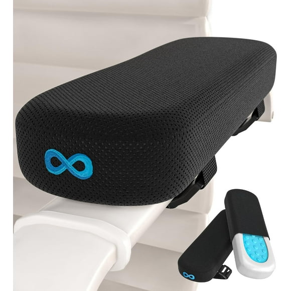 Everlasting Comfort Armrest Chair Arm Covers Ergonomic Memory Foam Arm Rest Pads, Black, 2 Pack