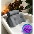 thumbnail image 1 of Everlasting Comfort Bath Pillow Fast Drying Bathtub Cushion for Head, Neck and Back, Gray, 1 of 9
