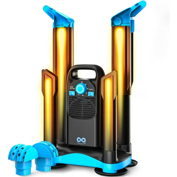 Everlasting Comfort Boot Dryer and Deodorizer – Black Hybrid Forced Air Shoe and Glove Dryer with Timer, 4 Drying Tubes, and Quiet Operation