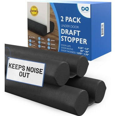 Everlasting Comfort 2-Pack Under Door Draft Stopper-2ā Thick Gap Guard Blocker, Energy Saving Noise Barrier, Gray