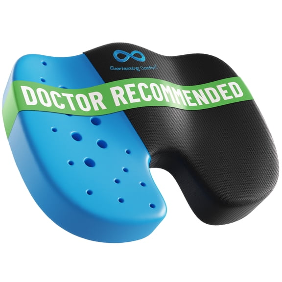 Everlasting Comfort Doctor Recommended Gel Memory Foam Seat Cushion for Office Chair & Tailbone Relief