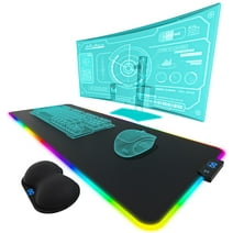 Everlasting Comfort Gaming Mouse Pad - Large Oversized Mouse Pad with Wrist Support, 14 Color Modes, Waterproof Gaming Accessories (Black)