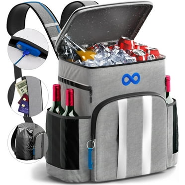 Everlasting Comfort Insulated Cooler Backpack Leak Proof Thermal Bag Picnic Backpack, Gray
