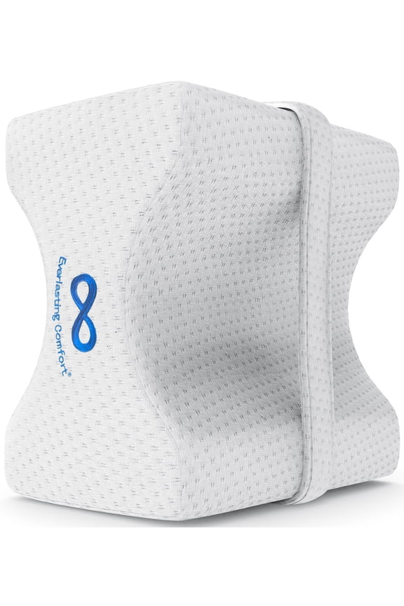 Knee Pillow for Sleeping, Prevents Knee Clashing, Hip, Lower Back, Leg, and Sciatic Nerve Pain Relief Pillows for Side Sleepers (White)