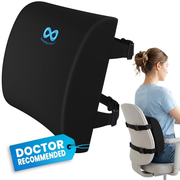 Everlasting Comfort Lumbar Support Pillow for Office Chairs and Car Seats