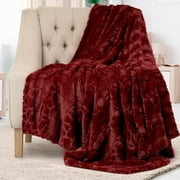 Everlasting Comfort Luxury Polyester Throw Blanket - Soft, 65 x50  Dark Red