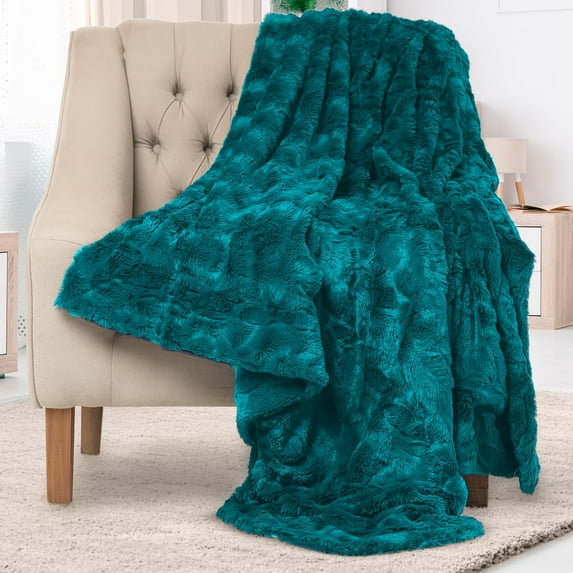 Everlasting Comfort Luxury Polyester Throw Blanket - Soft, 65”x50” (Teal)