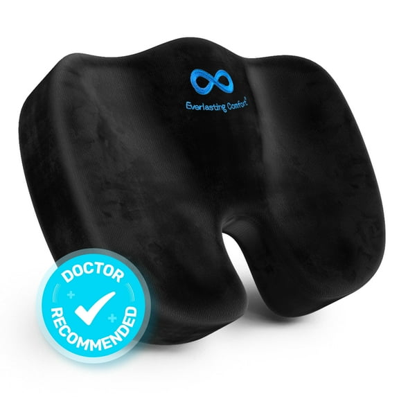 Everlasting Comfort Memory Foam Seat Cushion – Ergonomic U-Shaped Chair Pad for Tailbone Pain Relief