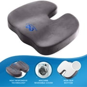 Everlasting Comfort Seat Cushion, Pain Relief for Legs, Hips, and Back, Pure Memory Foam (Gray)