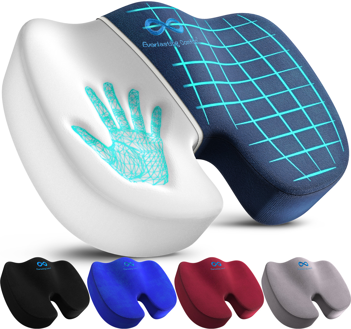 Everlasting Comfort Office Chair Seat Cushion and Lumbar Support Pillow