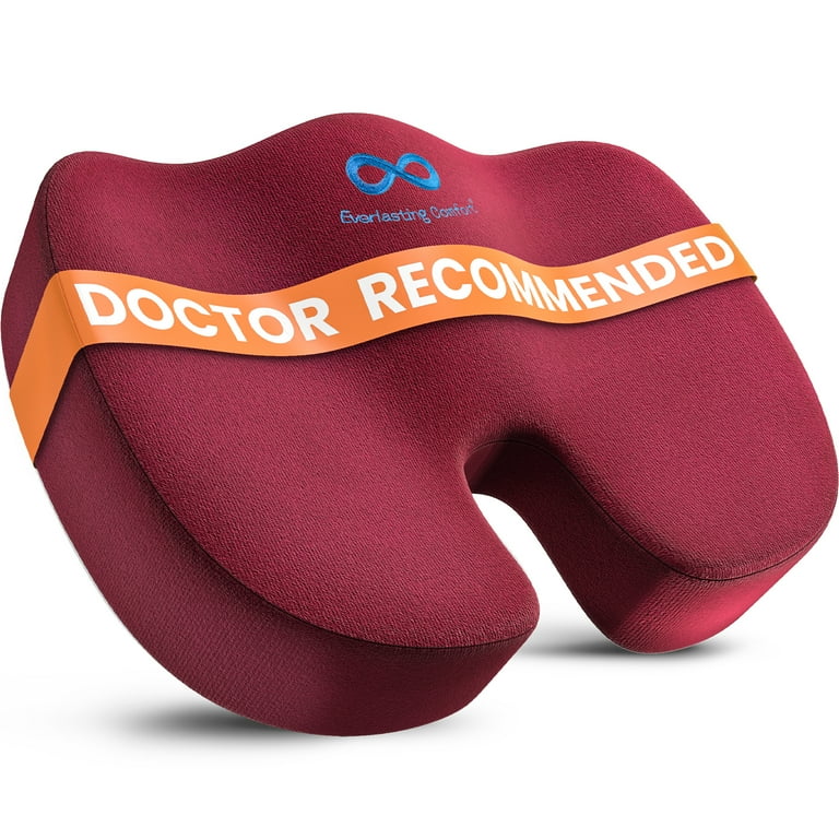 Everlasting Comfort Memory Foam Seat Cushion Red Sciatica Support Sit Pad Pain Relief for Legs Hips and Back Walmart