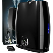 Everlasting Comfort Ultrasonic Cool Mist Humidifier for Bedroom (6L), Filterless Large Room Humidifiers, Lasts 50 Hours With Essential Oil Diffuser Tray, Quiet, Small Air Vaporizer (Black)