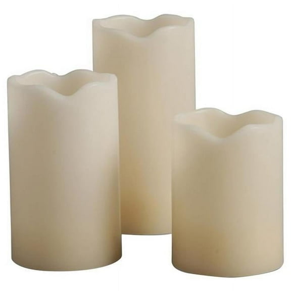 Everlasting Glow 9067845 Bisque Vanilla Scent Melted Edge Pillar Flameless Flickering Candle