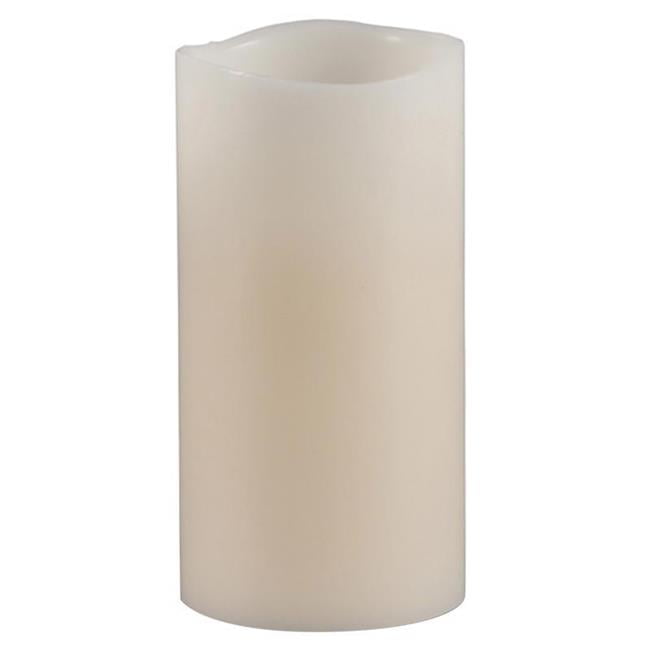Bisque Vanilla Scented Flameless LED Pillar Candle with Wavy Edge