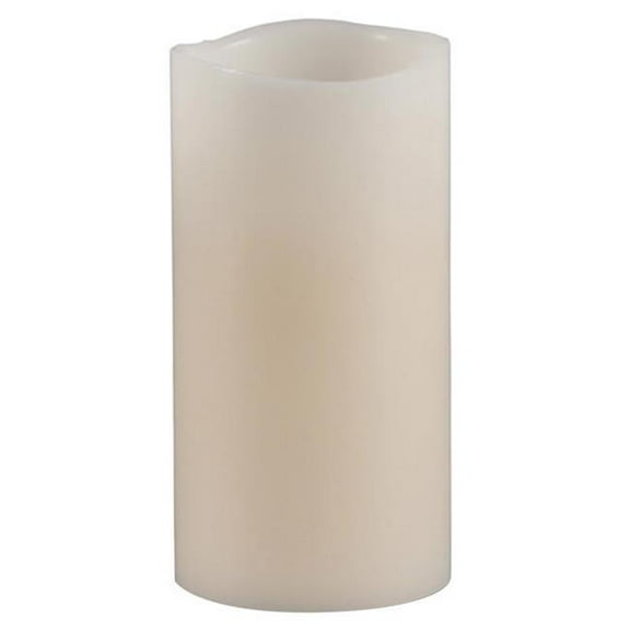Everlasting Glow 9067846 Bisque Vanilla Scent Wavy Edge Pillar Flameless Flickering Candle