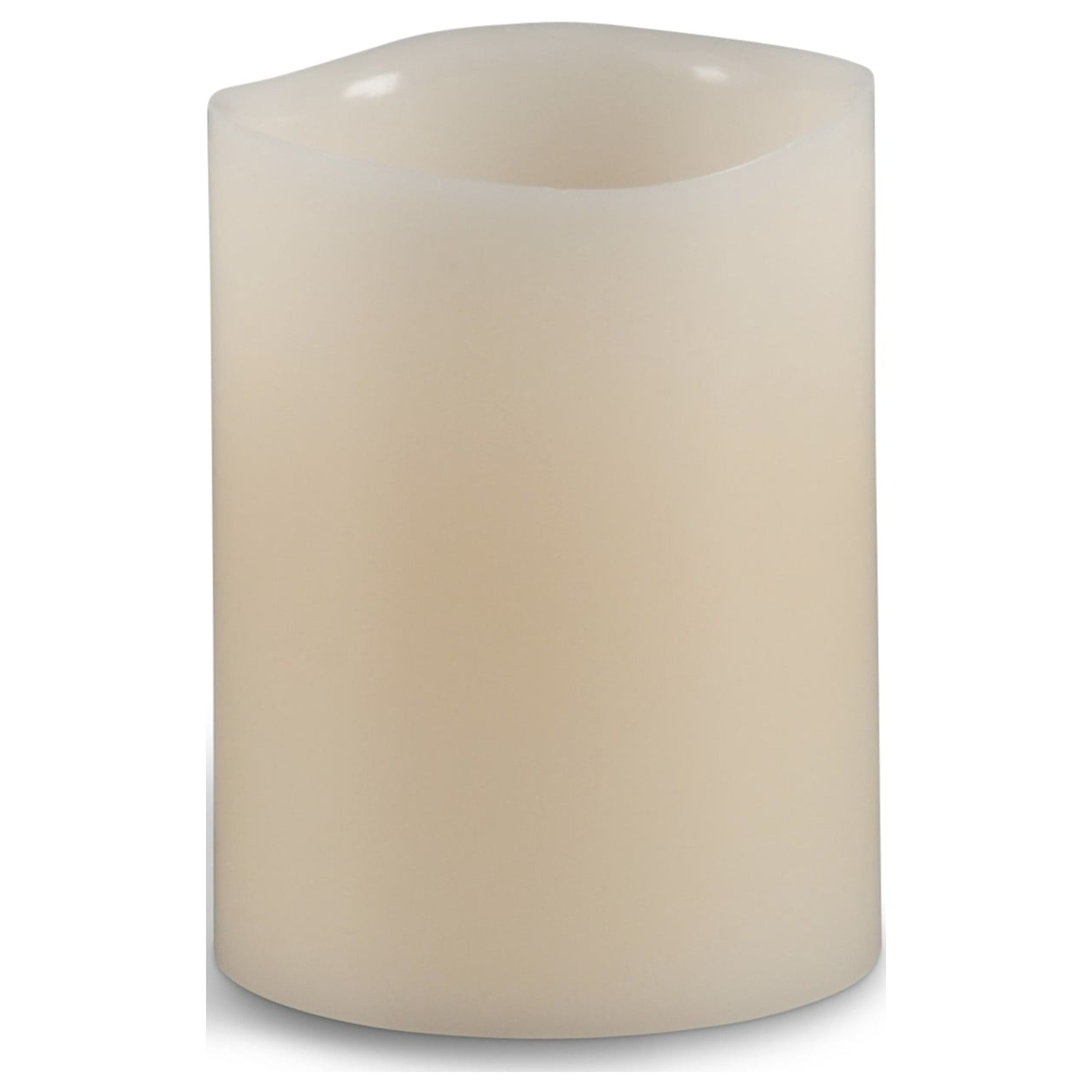 Everlasting Glow Wax Wavy Edge LED Candle with Soft Glow Flicker and Timer