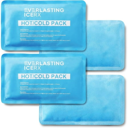 Everlasting Ice RX Reusable Gel Ice Pack, Hot and Cold Pack for Pain Relief, 4-Pack