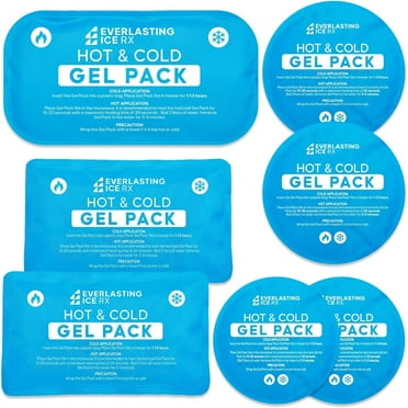 Everlasting Ice RX Reusable Gel Ice Pack Set, Hot and Cold Pack for Pain Relief, 7-Pack