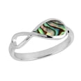 thumbnail image 1 of Everlasting Infinity Bond Semi Abalone Shell inlay Sterling Silver Ring-8, 1 of 5