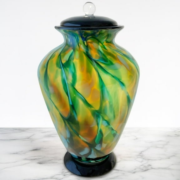 Everlight Memorials Spring Radiance Hand Blown Glass Cremation Urns for Human Ashes