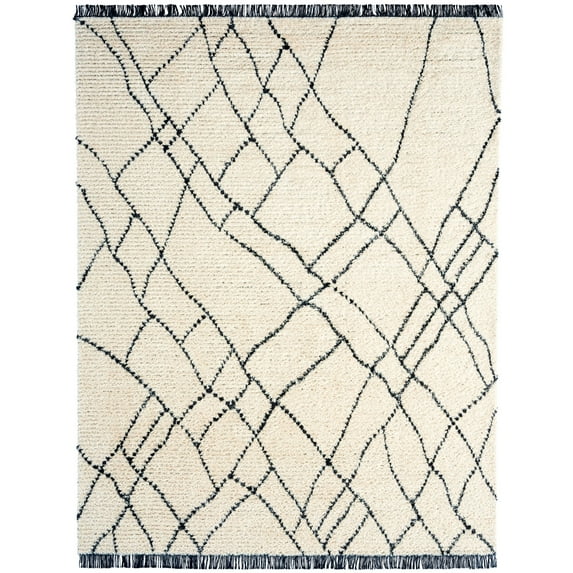 Everloom Angelo Luca Abstract Geometric Ribbed Area Rug, Ivory/Black, 5'2"x7'2"
