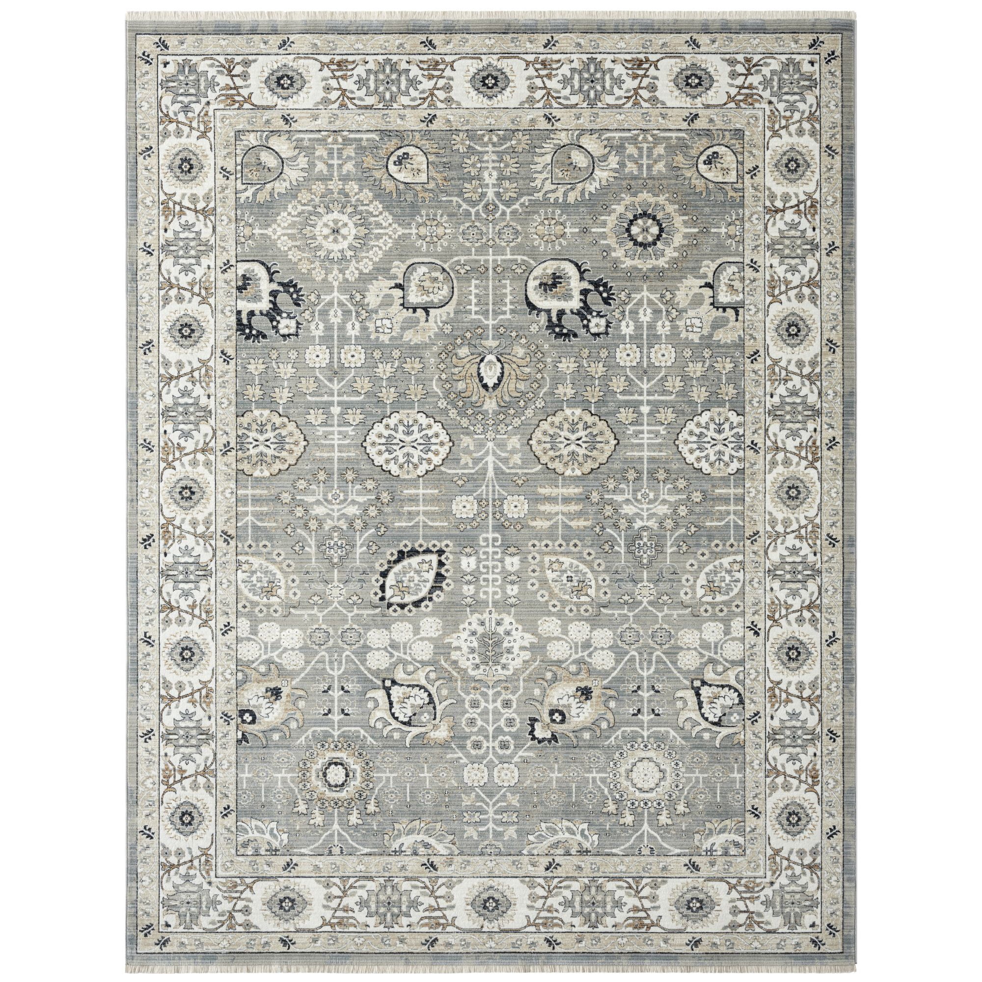 Everloom Carina Everette Vintage Medallion Runner Area Rug, Grey/Ivory, 1'10"x7'10"